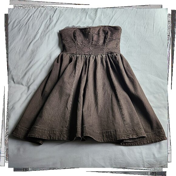 Anthropologie Black Strapless Tulle Dress - Picture 8 of 10